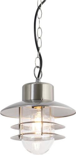 QAZQA shell - Industriele Hanglamp voor buiten - 1 lichts - Ø 21.6 cm - Staal - Industrieel - Buitenverlichting