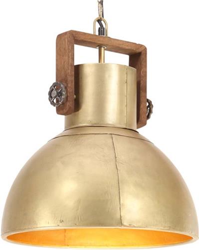 vidaXL Hanglamp industrieel rond 25 W E27 40 cm messingkleurig