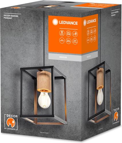 LEDVANCE DECOR Nairobi hanglamp, zwart, E27 voet