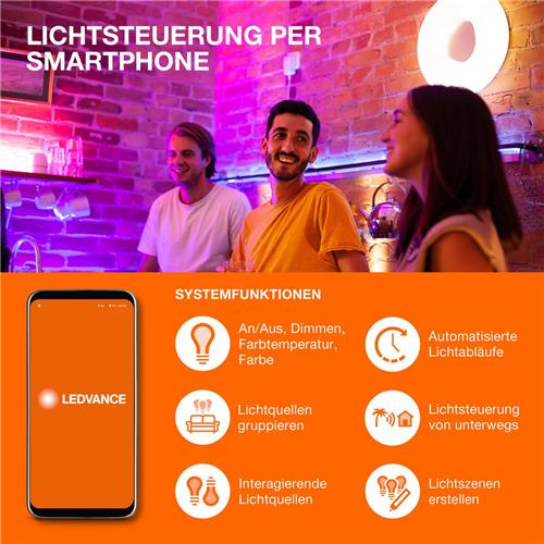 LEDVANCE DECOR Vierkante badkamer wandlamp IP44, zwart, G9