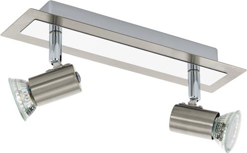 EGLO Rottelo - Plafondspots - 2 Lichts - Nikkel-Mat, Chroom