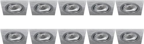 Spot Armatuur 10 Pack - Proma Borny Pro - GU10 Inbouwspot - Vierkant - Zilver - Aluminium - Kantelbaar - 92mm