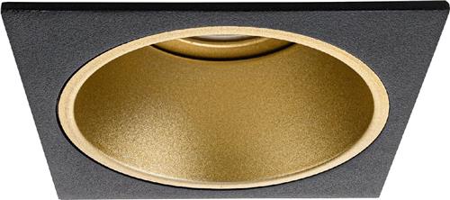 Spot Armatuur GU10 - Proma Minko Pro - GU10 Inbouwspot - Vierkant - Zwart/Goud - Aluminium - Verdiept - 90mm