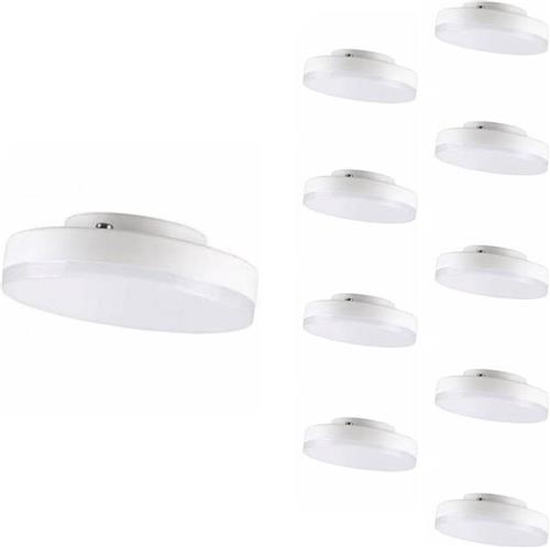 GX53 7W SLIM LED-lamp (10 stuks) - Wit licht - Kunststof - Pack de 10 - Wit Neutre 4000K - 5500K - SILUMEN