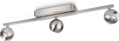 Philips Ledino Universa - Plafondspots - 3 lichts - LED - Nikkel