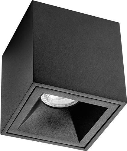 Opbouwspot GU10 - Pragmi Cliron Pro - Opbouw Vierkant - Mat Zwart - Aluminium - Verdiept - 90mm