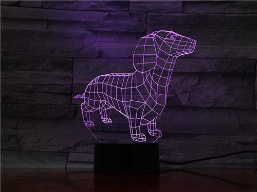 3D Led Lamp Met Gravering - RGB 7 Kleuren - Hond