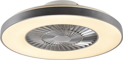 LED Plafond ventilator met Verlichting | Lamp en Afstandsbediening - 1 lichts - Ø 59 cm - Zilver - Slaapkamer - Climo