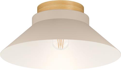 EGLO Moharras Plafondlamp - E27 - Ø 40 cm - Beige/Bruin - Staal/Hout