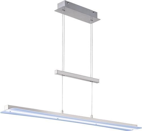 LED Hanglamp - Hangverlichting - Torna Posan - 18W - Aanpasbare Kleur - Dimbaar - Rechthoek - Mat Nikkel - Aluminium