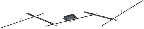 LED Plafondlamp - Trion Ardino - 22W - Aanpasbare Kleur - RGBW - Dimbaar - Afstandsbediening - Rechthoek - Mat Zwart - Aluminium
