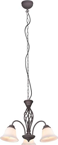 LED Kroonluchter - Torna Rustina - E14 Fitting - 3-lichts - Rond - Roestkleur - Aluminium
