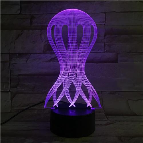 3D Led Lamp Met Gravering - RGB 7 Kleuren - Illusie