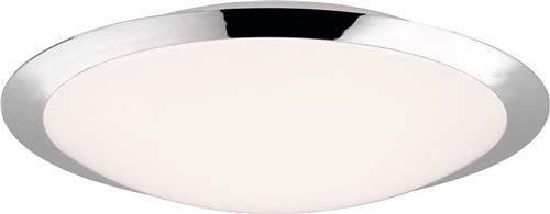 LED Plafondlamp - Badkamerlamp - Trion Hambert - 18.5W - Natuurlijk Wit 4000K - Spatwaterdicht IP44 - Rond - Mat Chroom - Kunststof