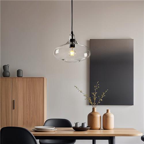 1-lichts hanglamp Trinidad met transparant glas - variant 1