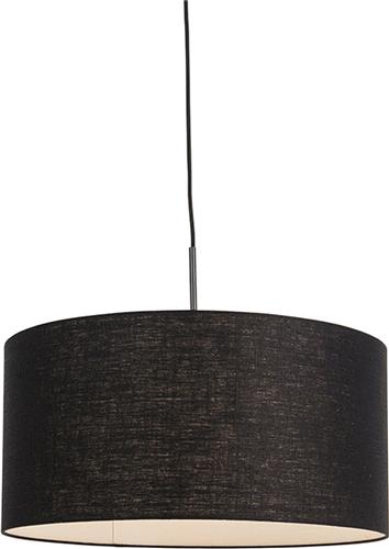 QAZQA combi - Moderne Hanglamp met kap - 1 lichts - Ø 500 mm - Zwart - Woonkamer | Slaapkamer | Keuken