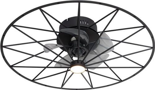 QAZQA yaran - Dimbare LED Plafondlamp - 1 lichts - Ø 62 cm - Zwart - Woonkamer | Slaapkamer