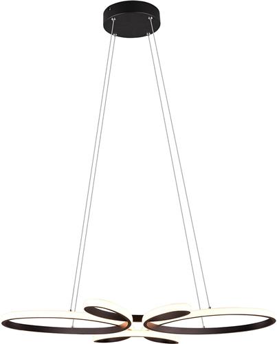 LED Hanglamp - Torna Crowl - 32W - Natuurlijk Wit 4000K - Dimbaar - Rond - Mat Zwart - Metaal