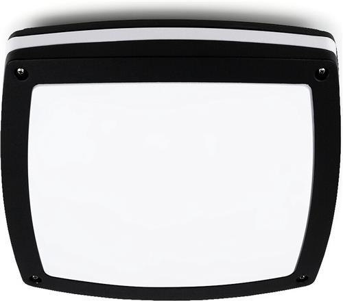 LED Plafondlamp - Badkamerlamp - Exotro Pauly - Opbouw - Vierkant - E27 Fitting - Spatwaterdicht IP44 - Mat Zwart