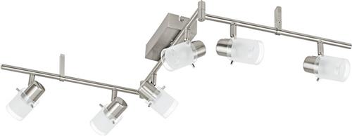 EGLO Orvieto 1 - Spot - 6 Lichts - LED - Nikkel-Mat - Wit, Helder