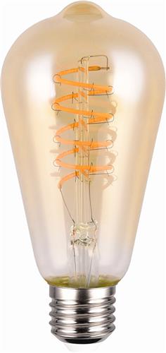 LED Lamp - Filament - Trion Spiro - E27 Fitting - 7W - Zeer Warm Wit - 1800K - Dimbaar - 500 lumen