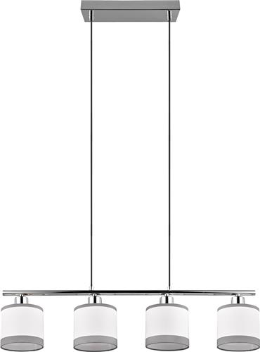 LED Hanglamp - Trion Vamos - E14 Fitting - 4-lichts - Rechthoek - Chroom - Metaal