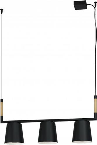 EGLO Lacey hanglamp - E27(excl) - 78 cm - Hout/Staal - Zwart/Bruin