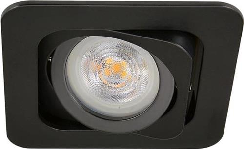 Dimtone inbouwspot Sabino -Vierkant Zwart -Philips Warm Glow -Dimbaar -4.9W -Philips LED