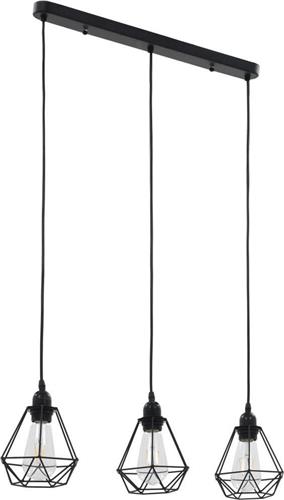 vidaXL Plafondlamp met diamantvormig 3xE27 zwart