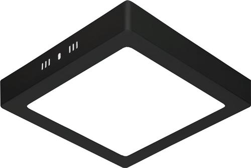 LED Downlight - 18W - Helder/Koud Wit 6400K - Mat Zwart - Opbouw - Vierkant - Aluminium - 225mm