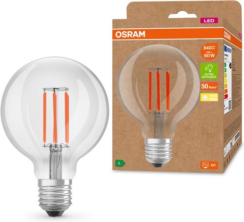 Osram LED lamp - Classic globe 95 - helder - E27 - 3,8W - energielabel A