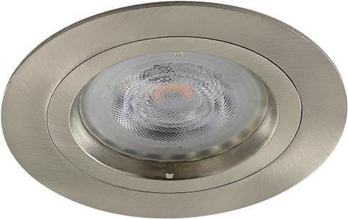Platte inbouwspot Drott -Rond RVS Look -Extra Warm Wit -Dimbaar -3.8W -RTM Lighting LED