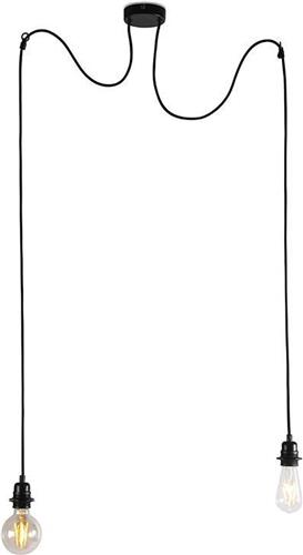 QAZQA cava luxe - Moderne Hanglamp - 2 lichts - H 1500 mm - Zwart - Woonkamer | Slaapkamer | Keuken
