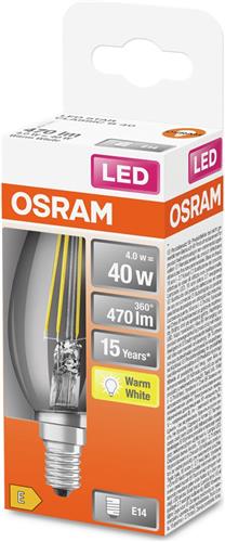 OSRAM 4058075436589 LED-lamp Energielabel E (A - G) E14 Kaars 4 W = 40 W Warmwit (Ø x l) 35 mm x 100 mm 1 stuk(s)