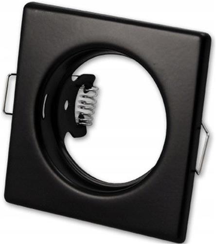 Inbouw spot GU10 - Staal - 74mm - Vaste armatuur vierkant - Zwart