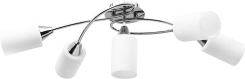vidaXL Plafondlamp met keramieken cilindervormige kappen 5xE14 wit