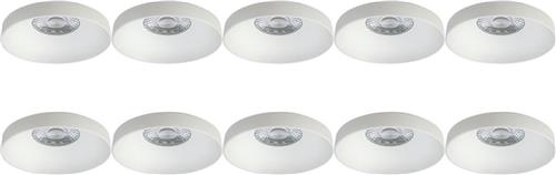 Spot Armatuur 10 Pack - Pragmi Vrito Pro - GU10 Inbouwspot - Rond - Wit - Aluminium - Ø82mm