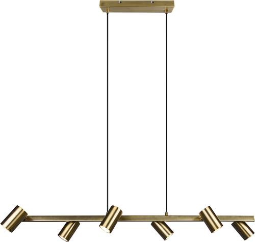 LED Hanglamp - Trion Milona - GU10 Fitting - 6-lichts - Rond - Mat Goud - Aluminium