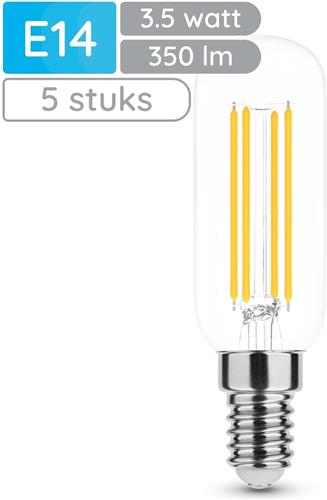 Modee E14 LED Lamp 3.5W - 350lm - 4000K - Neutraal Wit - LED Filament Lamp T25 - Vervangt 32W Halogeen Gloeilamp - 5 stuks