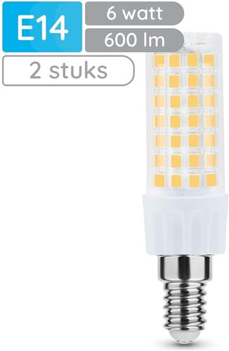 Modee LED Buislamp E14 - 6W 6000K 600lm 230V - LED Afzuigkaplamp - Daglicht Wit - 2 stuks