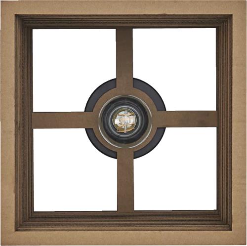 LEDVANCE plafondlamp Decor Karton Vierkant bruin van golfkarton, lichtgewicht, E27, 250 mm diameter , lampenkap van gerecycled materiaal, duurzaam dankzij vervangbare lichtbron, eenvoudig te installeren