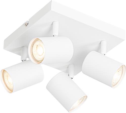 QAZQA jeana - Moderne Plafondspot | Spotje | Opbouwspot - 4 lichts - L 200 mm - Wit - Woonkamer | Slaapkamer | Keuken