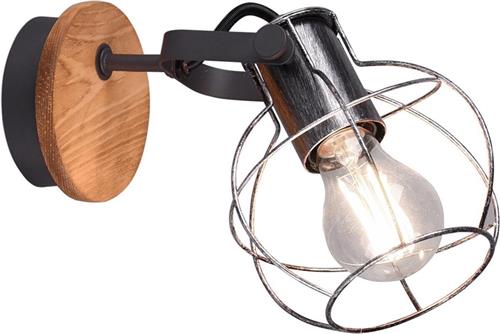 LED Wandspot - Trion Madrid - E27 Fitting - 1-lichts - Rond - Mat Zilver - Aluminium
