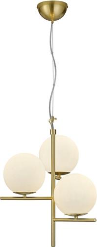 LED Hanglamp - Hangverlichting - Trion Pora - E14 Fitting - Rond - Mat Goud - Aluminium