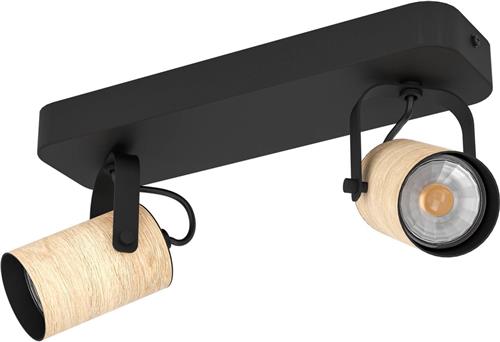 EGLO Cayuca Spot - GU10 - 28 cm - Zwart/Bruin