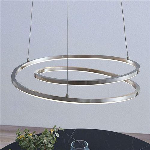 Lindby - Hanglampen- met dimmer - 1licht - ijzer, aluminium, kunststof - gesatineerd nikkel - Inclusief lichtbron