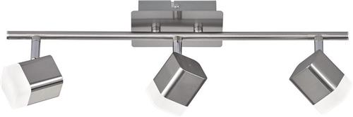 LED Plafondspot - Trion Ribon - 12W - Warm Wit 3000K - 3-lichts - Rechthoek - Mat Nikkel - Aluminium