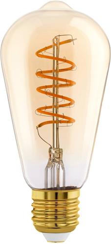 EGLO LED Lamp - E27 - Ø 6,4 cm - ST64 - Amber - 2000K - Dimbaar
