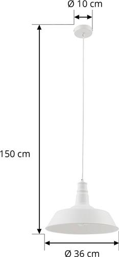 Lindby - hanglamp - 1licht - Metaal - E27 - wit