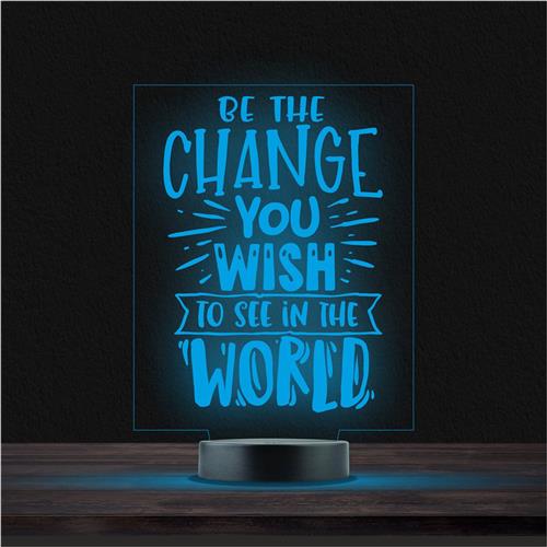 Ledlamp Met Gravering - RVS - Be The Change you Wish